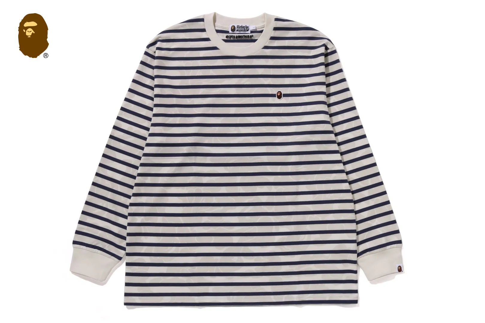 SOLID CAMO ONE POINT RELAXED FIT STRIPE LS TEE sold by Bape product image thumbnail 5