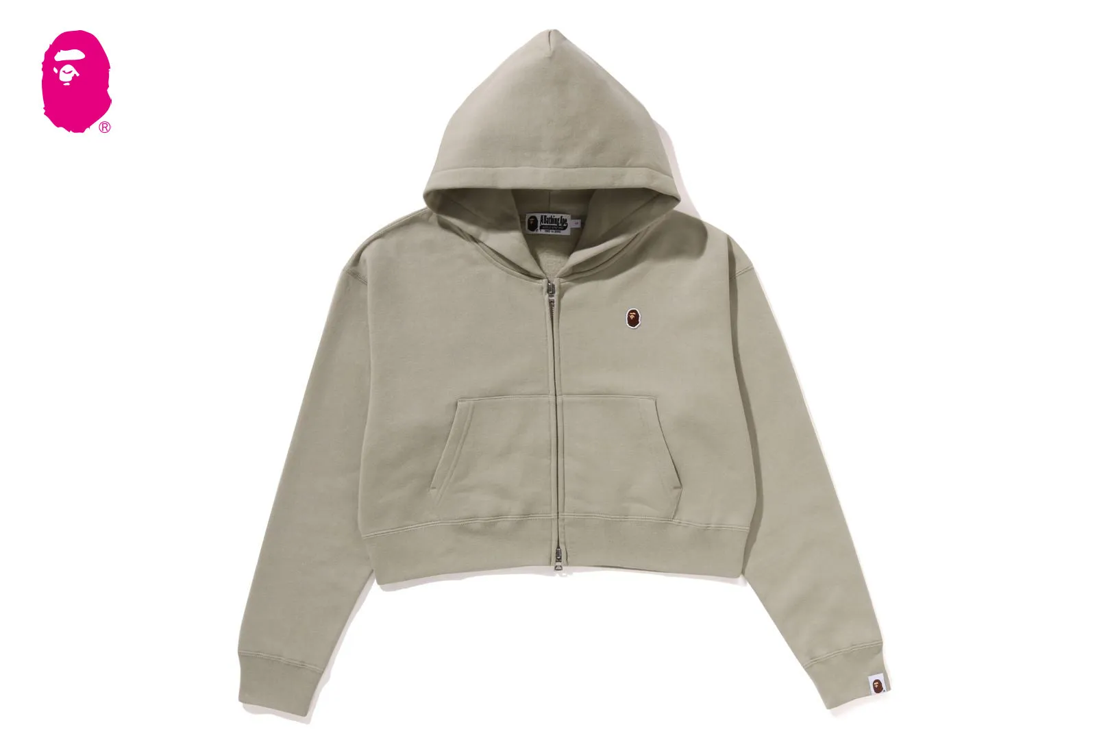 PIGMENT DYED ONE POINT CROPPED ZIP HOODIE sold by Bape product image thumbnail 4