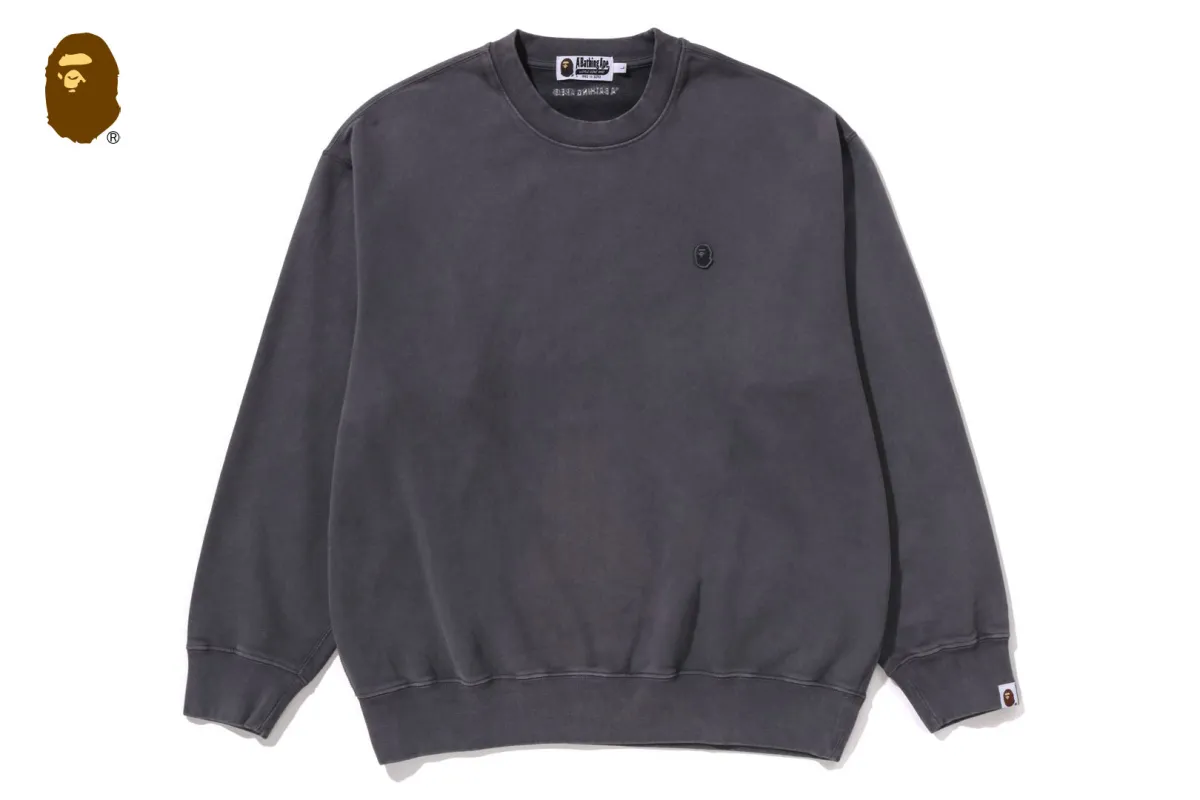 GARMENT DYE ONE POINT RELAXED FIT CREWNECK SWEATSHIRT sold by Bape