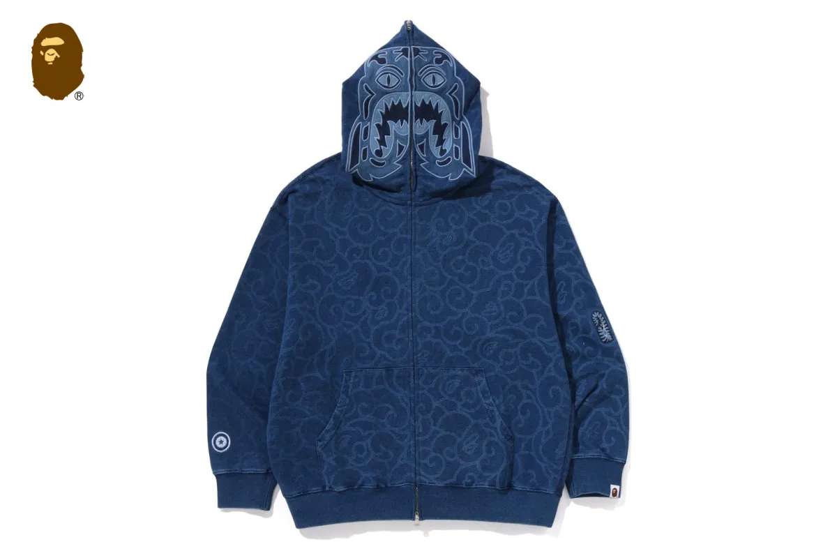 CLOUD CAMO TIGER UPCYCLED RELAXED FIT FULL ZIP HOODIE sold by Bape