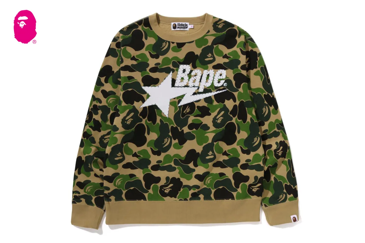 ABC CAMO RHINESTONE BAPE STA CREWNECK SWEATSHIRT sold by Bape