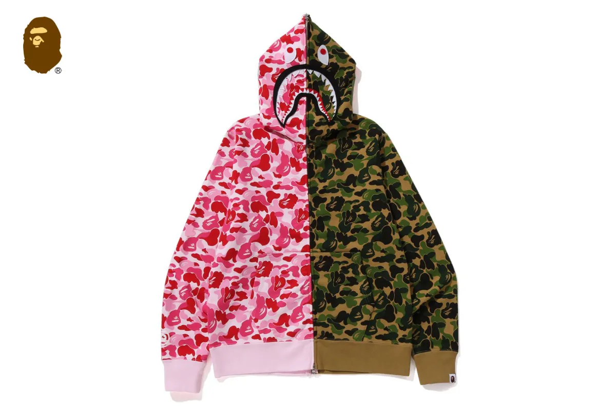 ABC CAMO SEPARATE SHARK FULL ZIP HOODIE sold by Bape