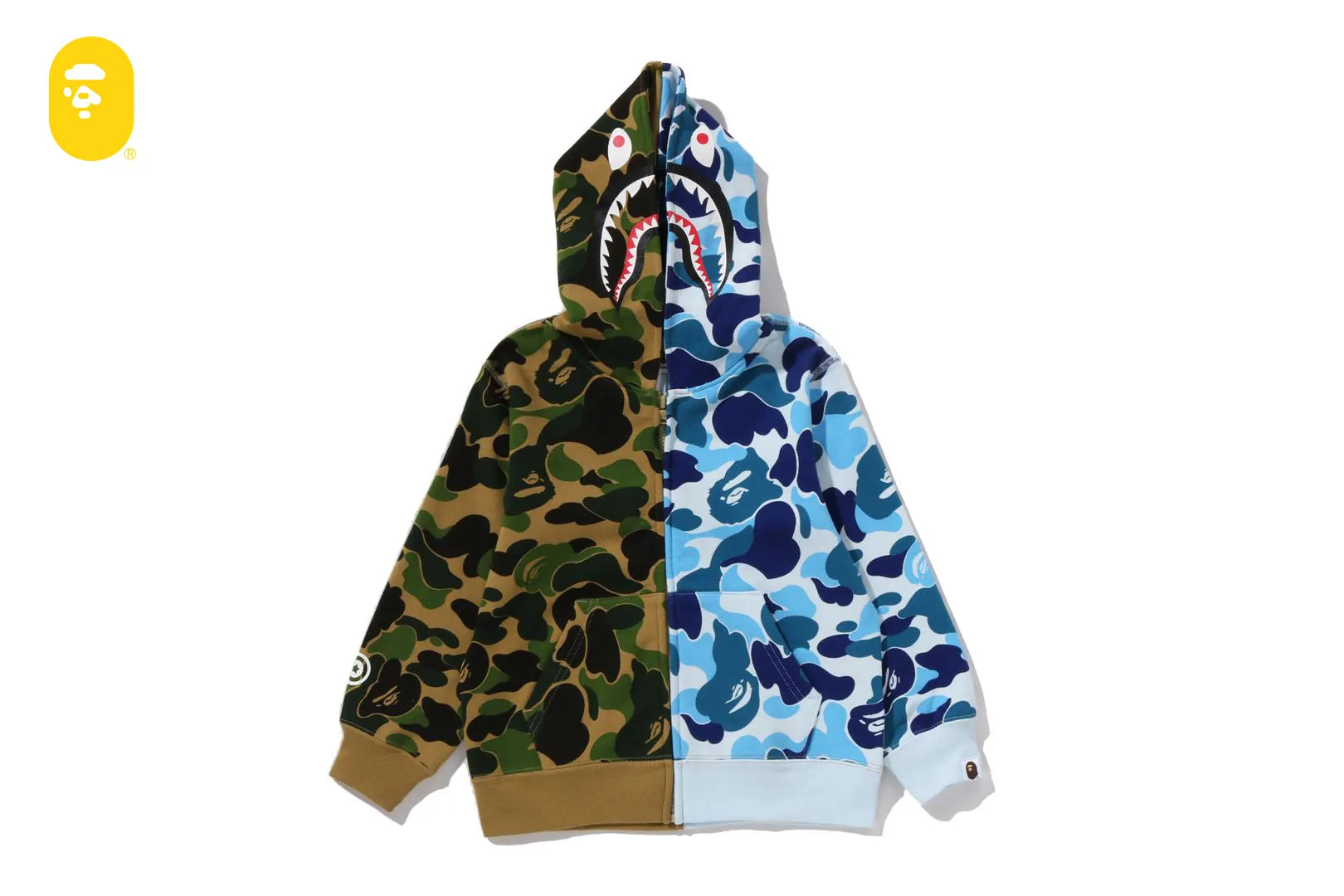 ABC CAMO MULTI SHARK ZIP HOODIE sold by Bape