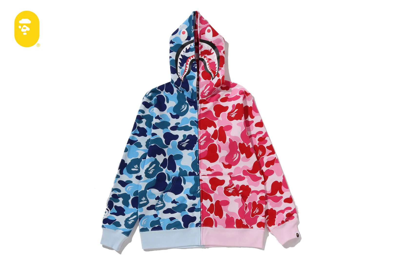 ABC CAMO MULTI SHARK ZIP HOODIE sold by Bape