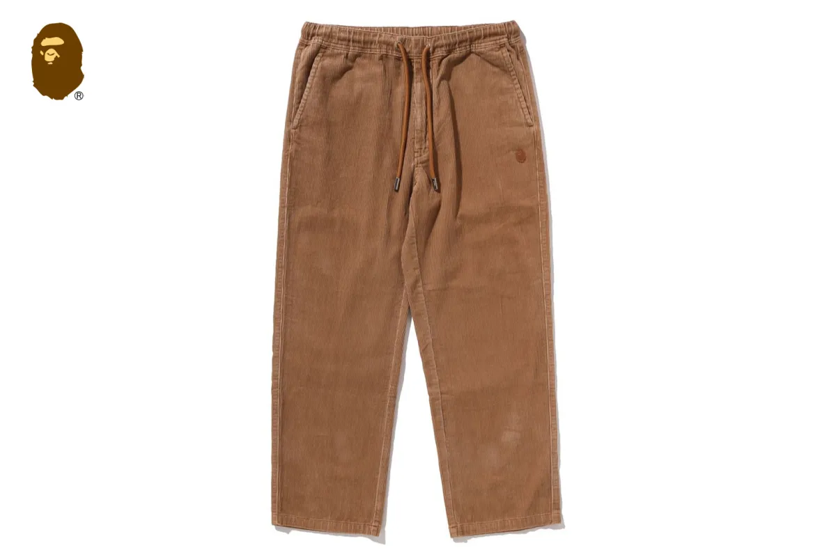 ONE POINT HEAVY WASHED CORDUROY RELAXED FIT EASY PANTS made by Bape
