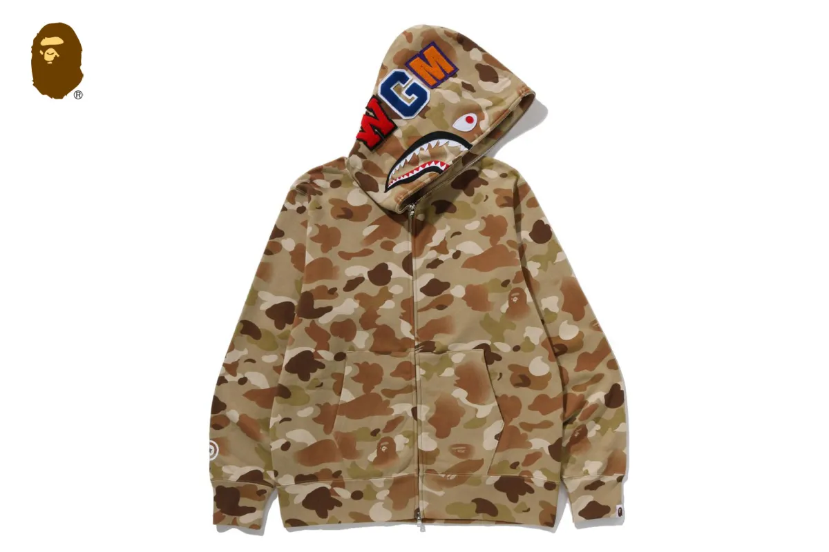 GRADATION CAMO SHARK FULL ZIP HOODIE sold by Bape