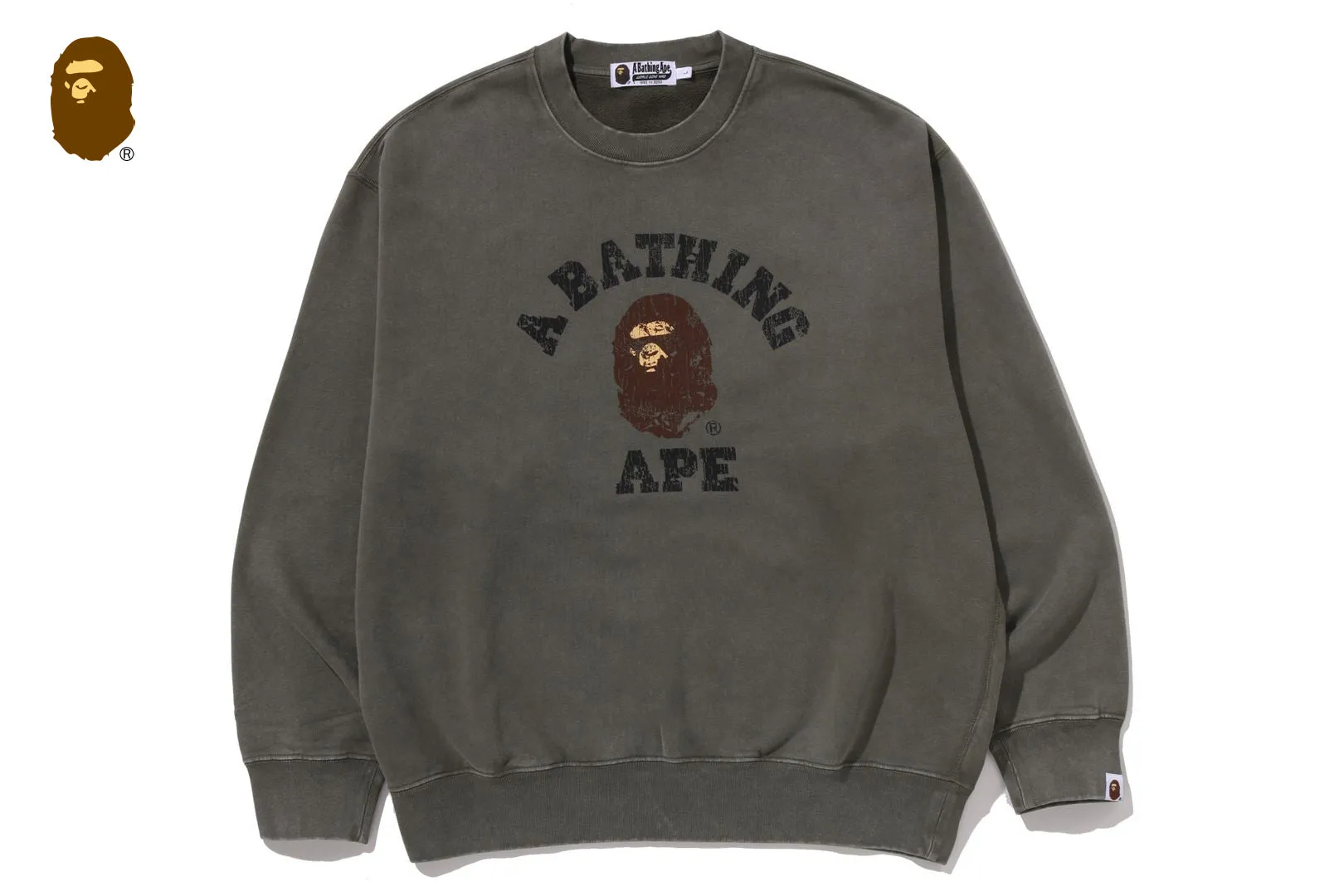 GARMENT DYE COLLEGE RELAXED FIT CREWNECK SWEATSHIRT sold by Bape product image thumbnail 5