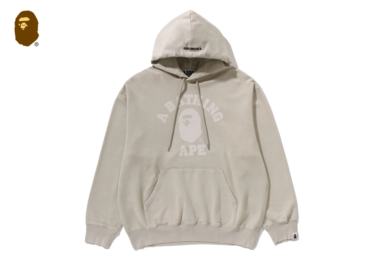 GARMENT DYE COLLEGE PULLOVER HOODIE sold by Bape