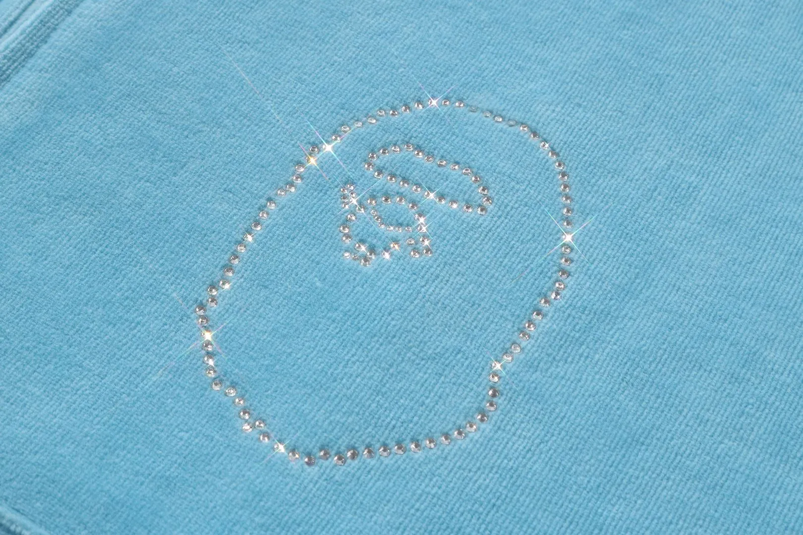 CRYSTAL STONE APE HEAD VELOUR ZIP HOODIE sold by Bape product image thumbnail 3