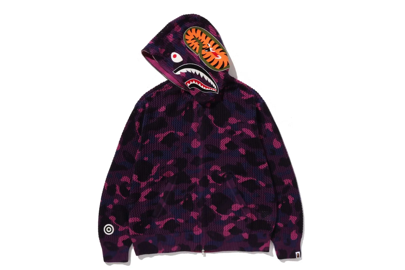 COLOR CAMO CROCHET RELAXED FIT SHARK FULL ZIP HOODIE sold by Bape product image thumbnail 2