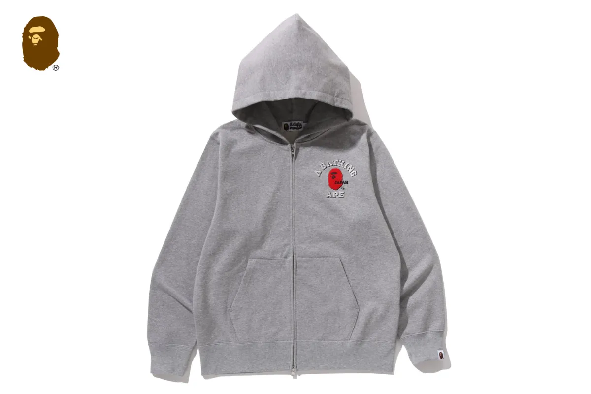 COLLEGE ONE POINT EMBROIDERY ZIP HOODIE sold by Bape