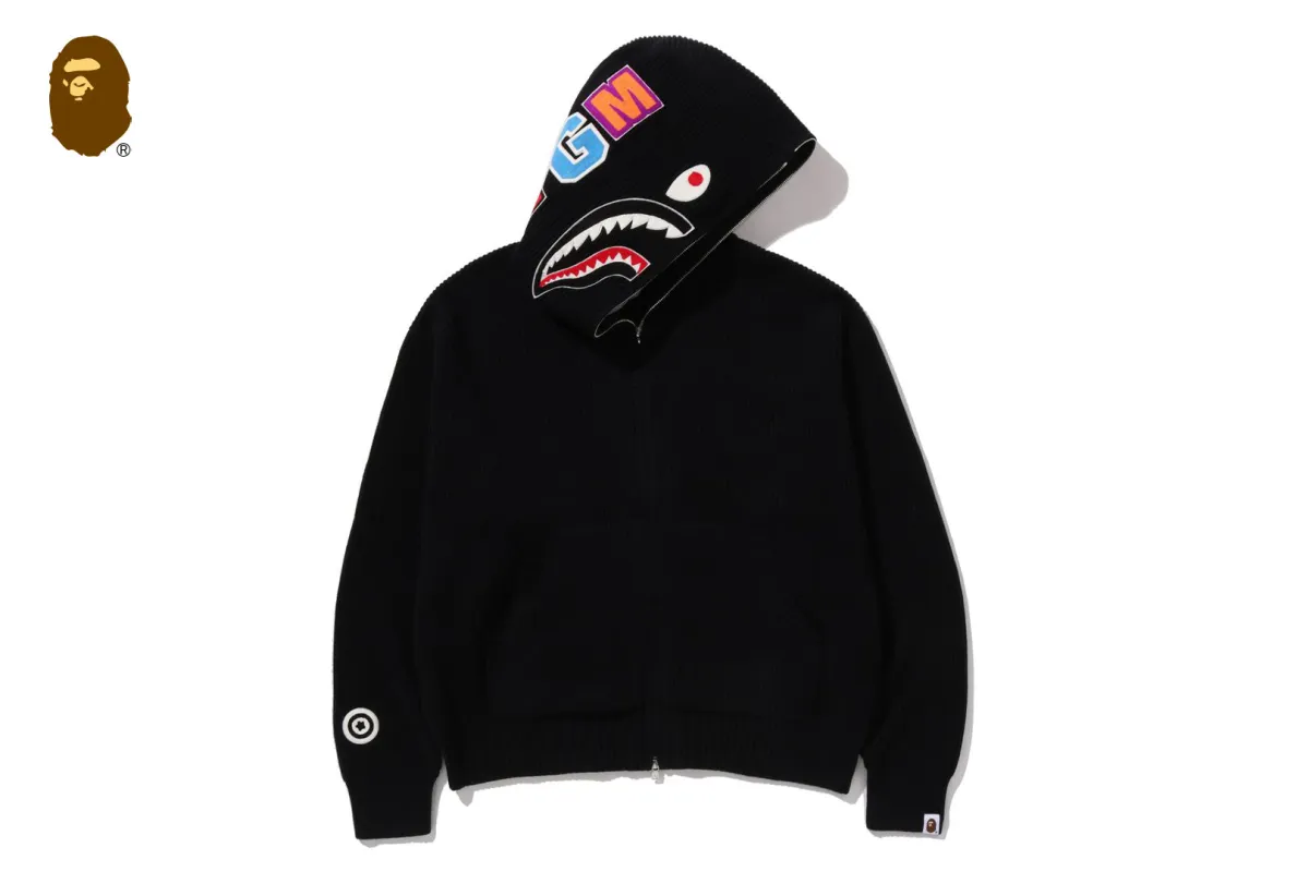 SHARK FULL ZIP KNIT HOODIE sold by Bape