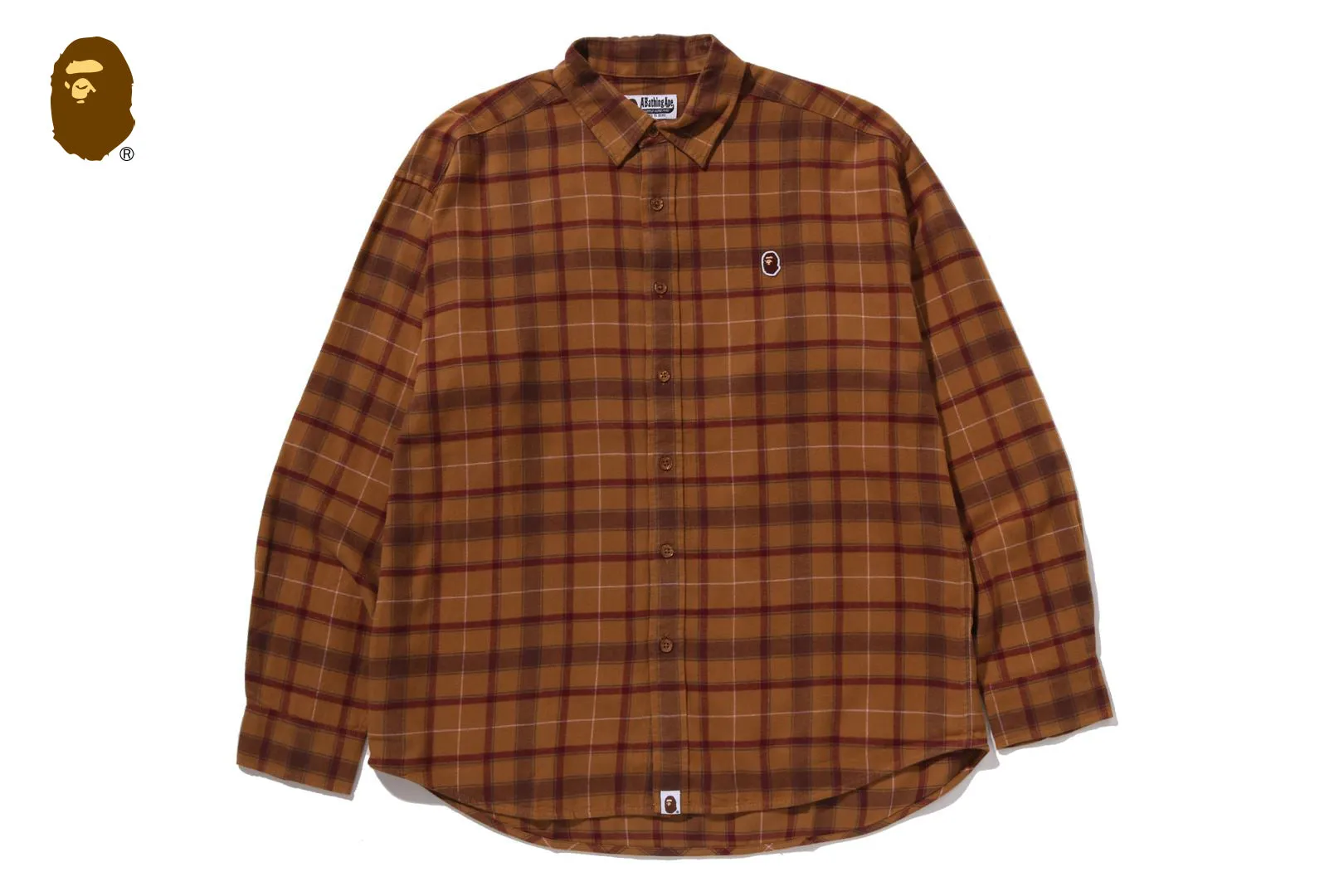 ONE POINT FLANNEL CHECK LS SHIRT sold by Bape