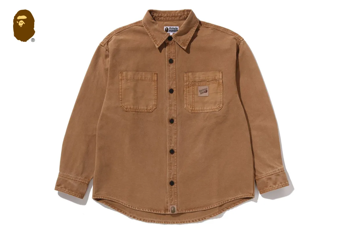 GARMENT DYE WORK LS SHIRT sold by Bape