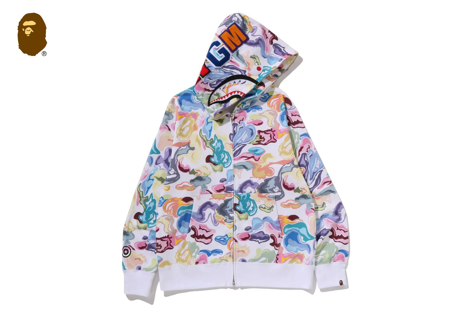 ART CAMO SHARK FULL ZIP HOODIE sold by Bape product image thumbnail 4