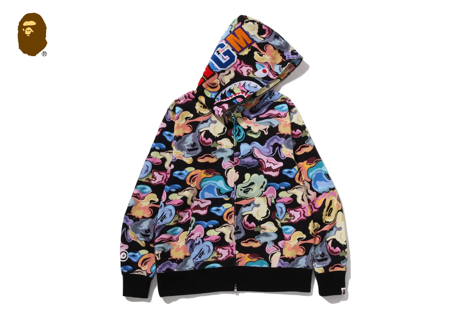 ART CAMO SHARK FULL ZIP HOODIE sold by Bape
