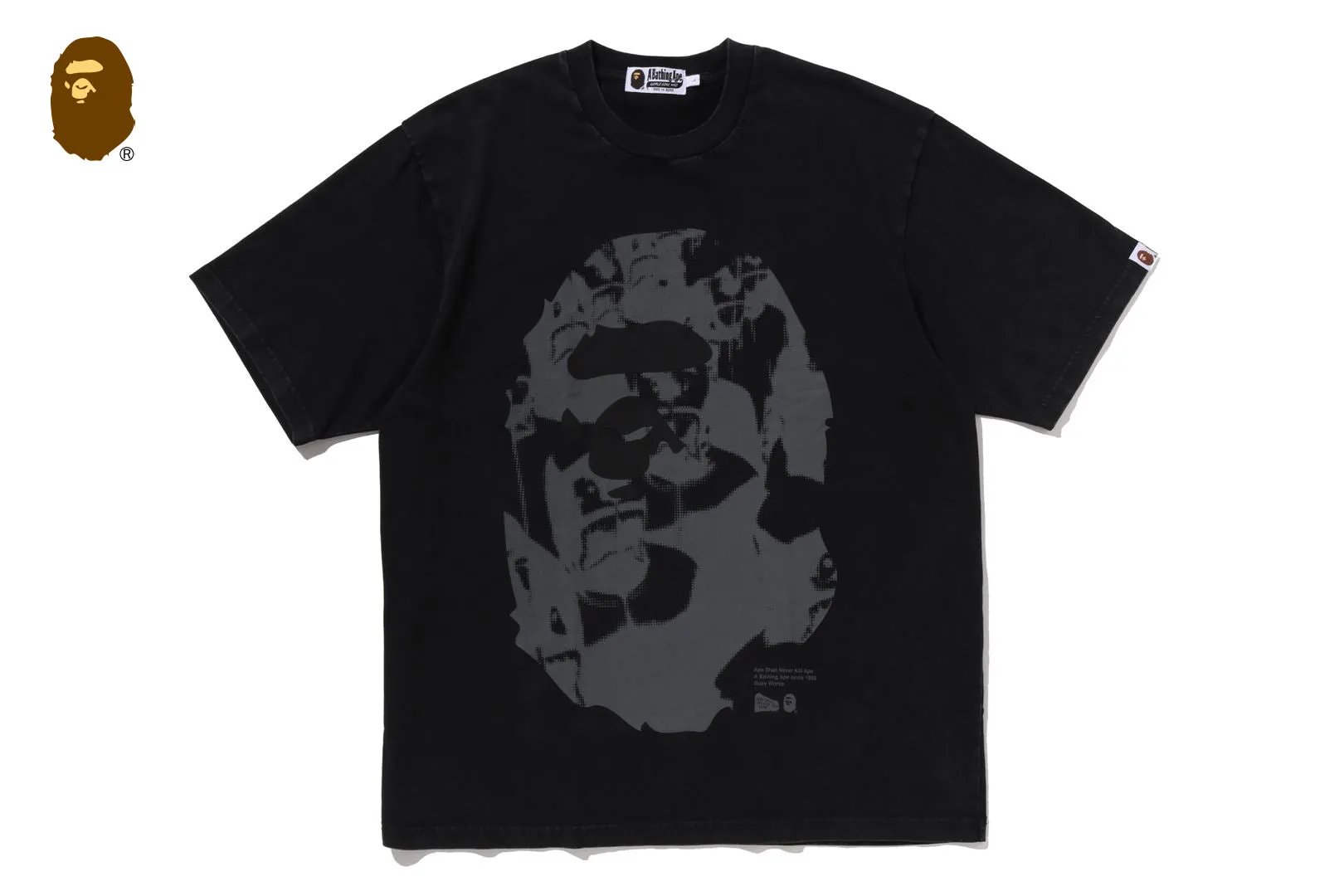 APE HEAD HEAVY WASHED RELAXED FIT TEE sold by Bape