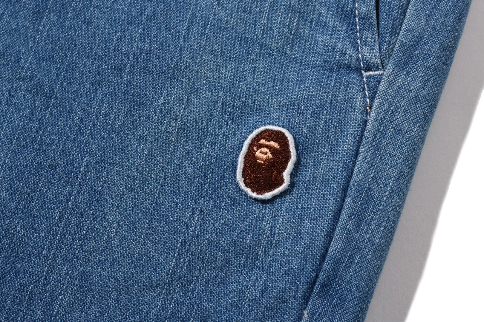 ONE POINT 1 PLEAT ELASTICATED DENIM PANTS sold by Bape product image thumbnail 3