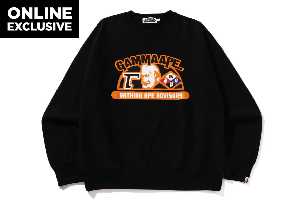 CLASSIC GAMMA APE RELAXED FIT CREWNECK sold by Bape