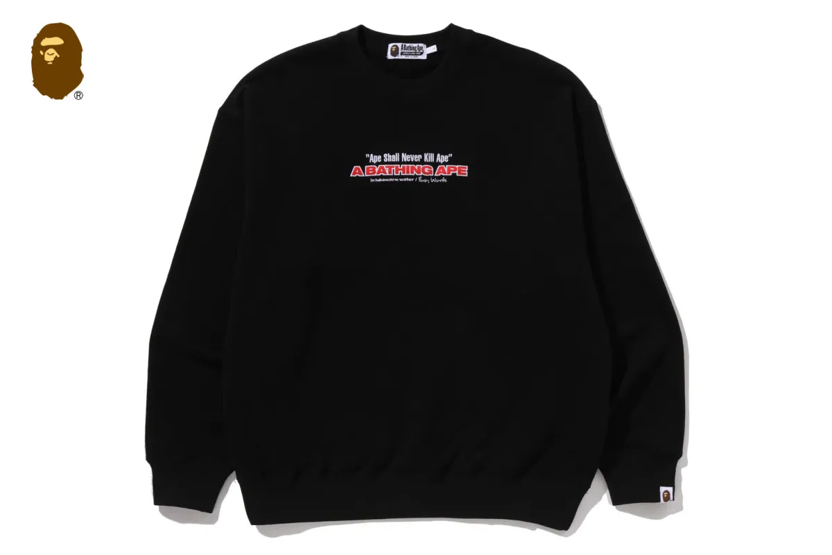 BAPE SLOGAN RELAXED FIT CREWNECK SWEATSHIRT sold by Bape