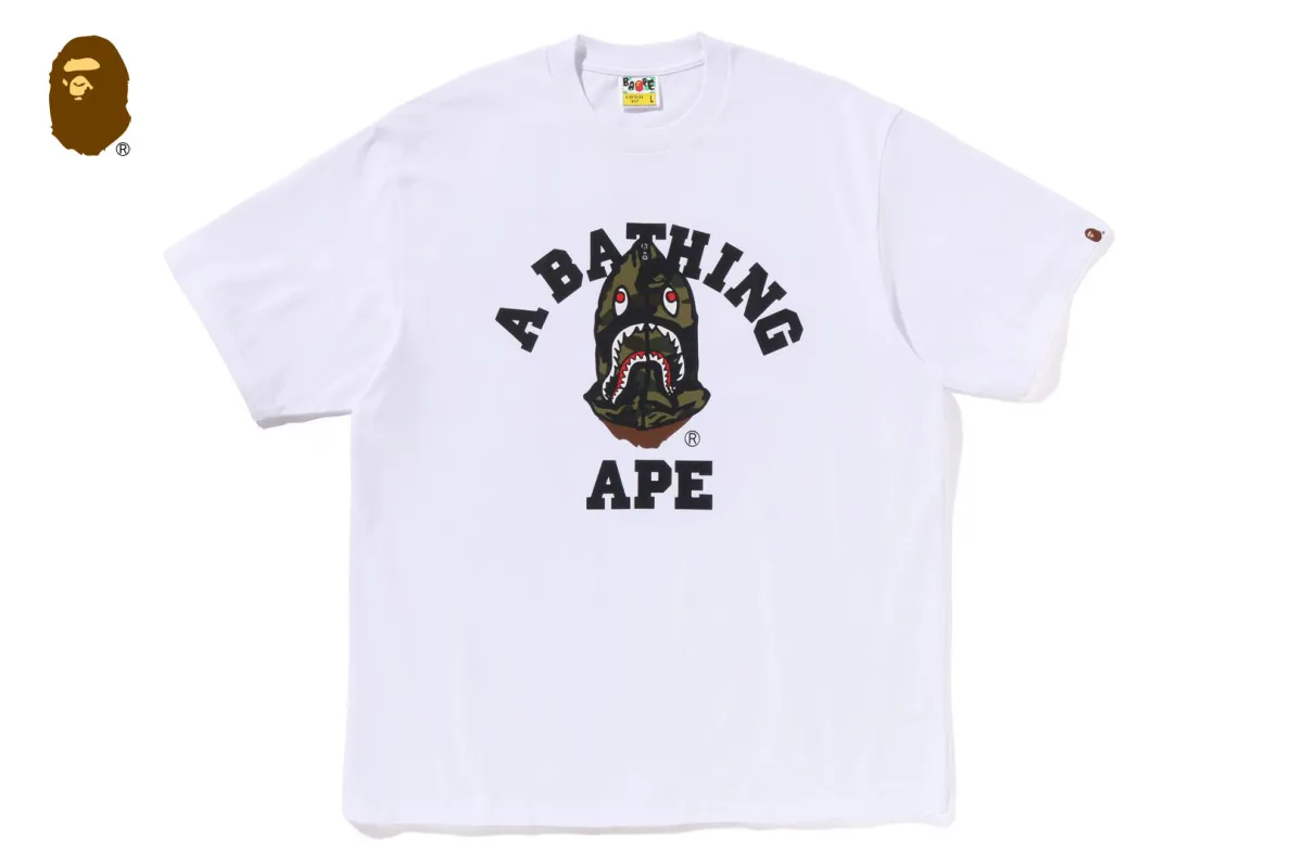 1ST CAMO SHARK SEIJIN COLLEGE RELAXED FIT TEE sold by Bape