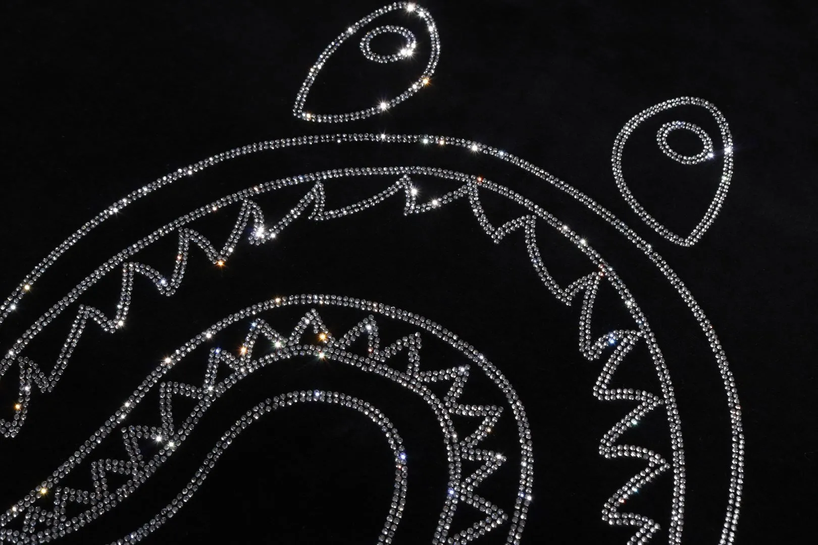 WASHED MULTI LOGO RHINESTONE VELOUR FULL ZIP HOODIE sold by Bape product image thumbnail 4