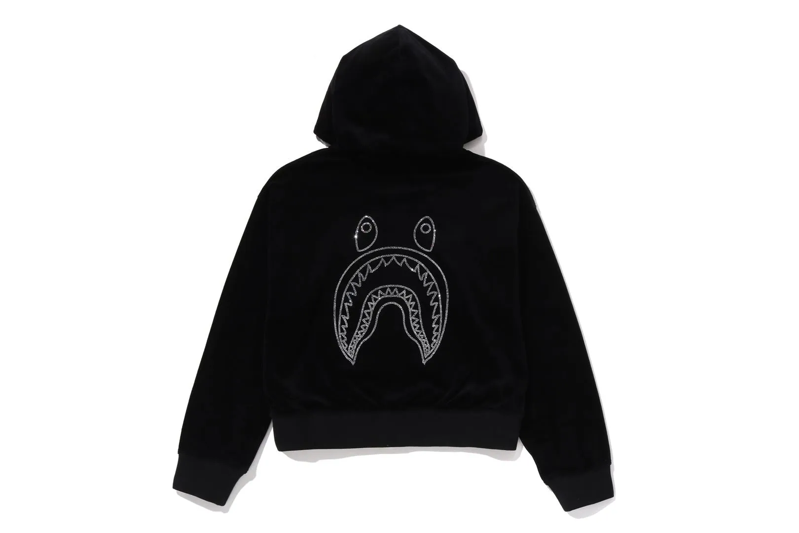 WASHED MULTI LOGO RHINESTONE VELOUR FULL ZIP HOODIE sold by Bape product image thumbnail 2