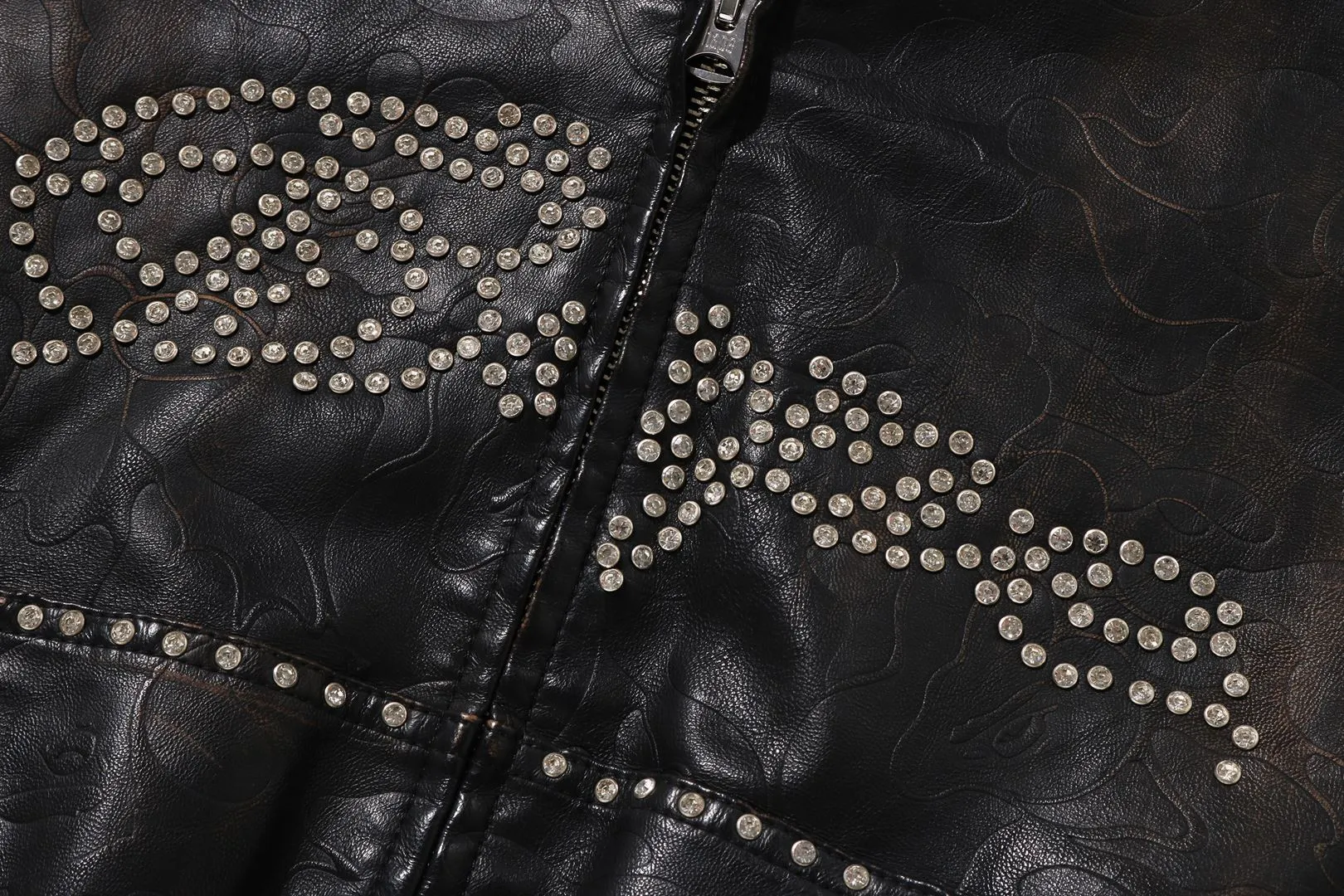 CAMO EMBOSSED WASHED RHINESTONE CROPPED JACKET sold by Bape product image thumbnail 4