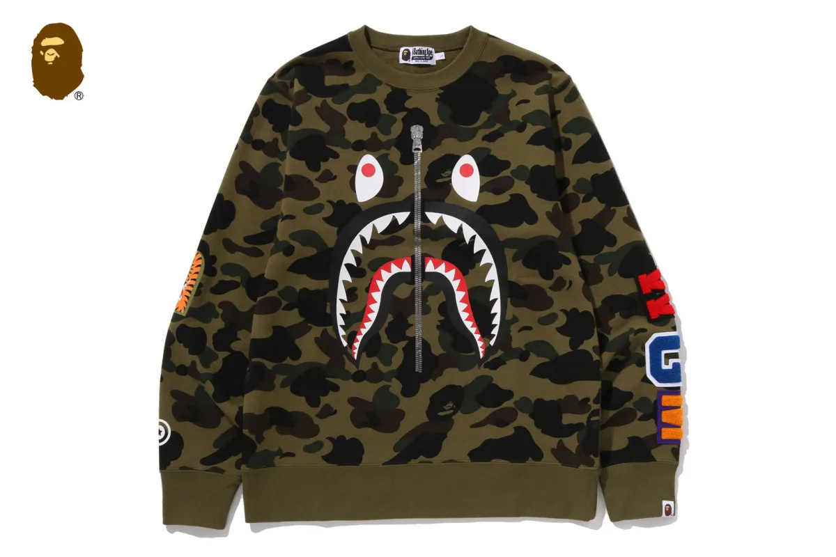 1ST CAMO SHARK CREWNECK SWEATSHIRT sold by Bape