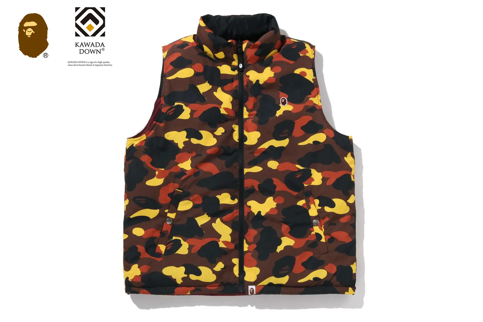 1ST CAMO REVERSIBLE DOWN VEST sold by Bape