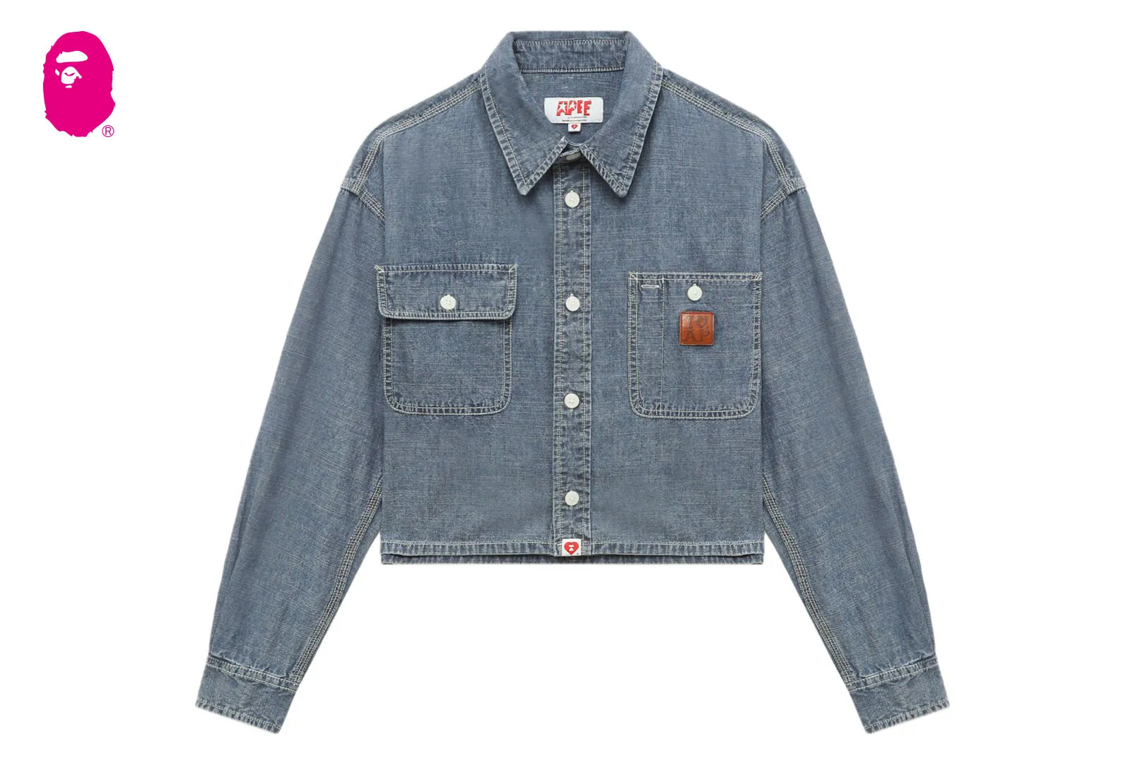 WASHED DENIM CROP SHIRT sold by Bape