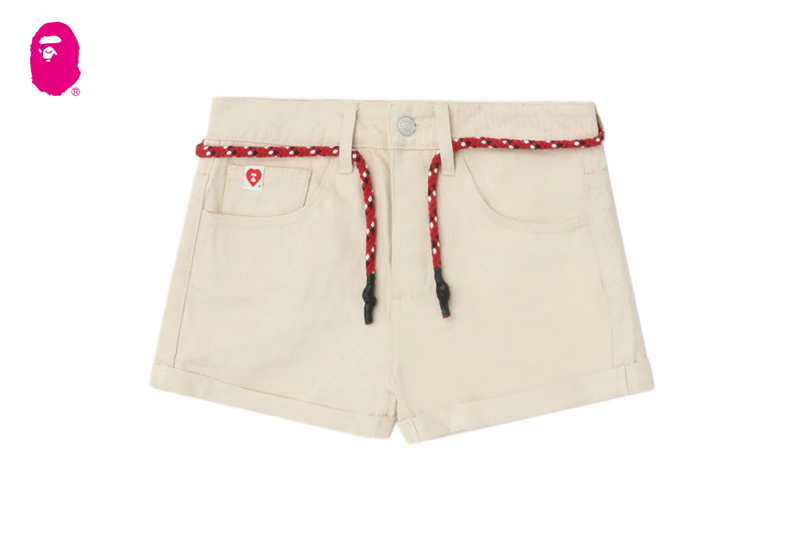 PU BADGE DENIM SHORTS #2 sold by Bape