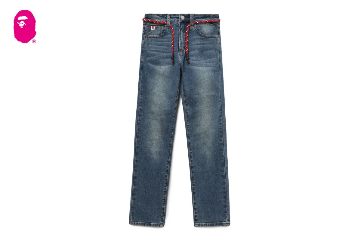 HEART PU BADGE SKINNY JEANS #1 made by Bape
