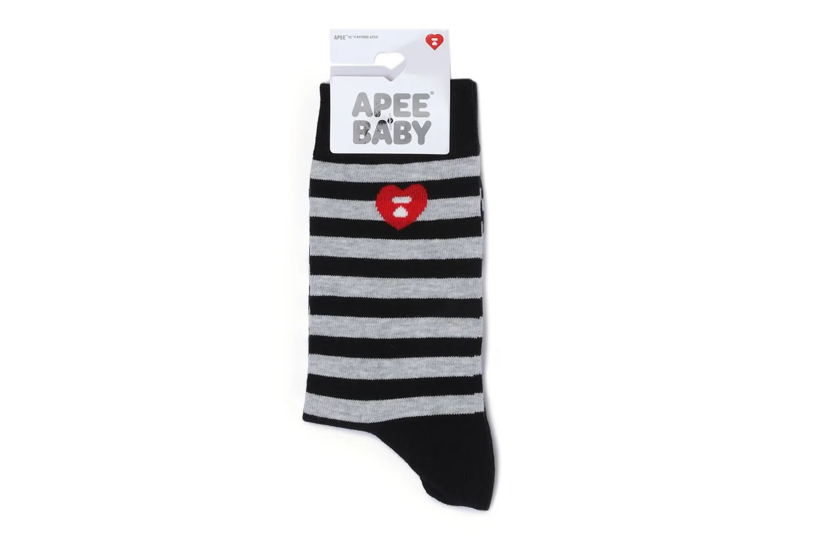 HEART EMBROIDERY BADGE STRIPES SOCKS sold by Bape