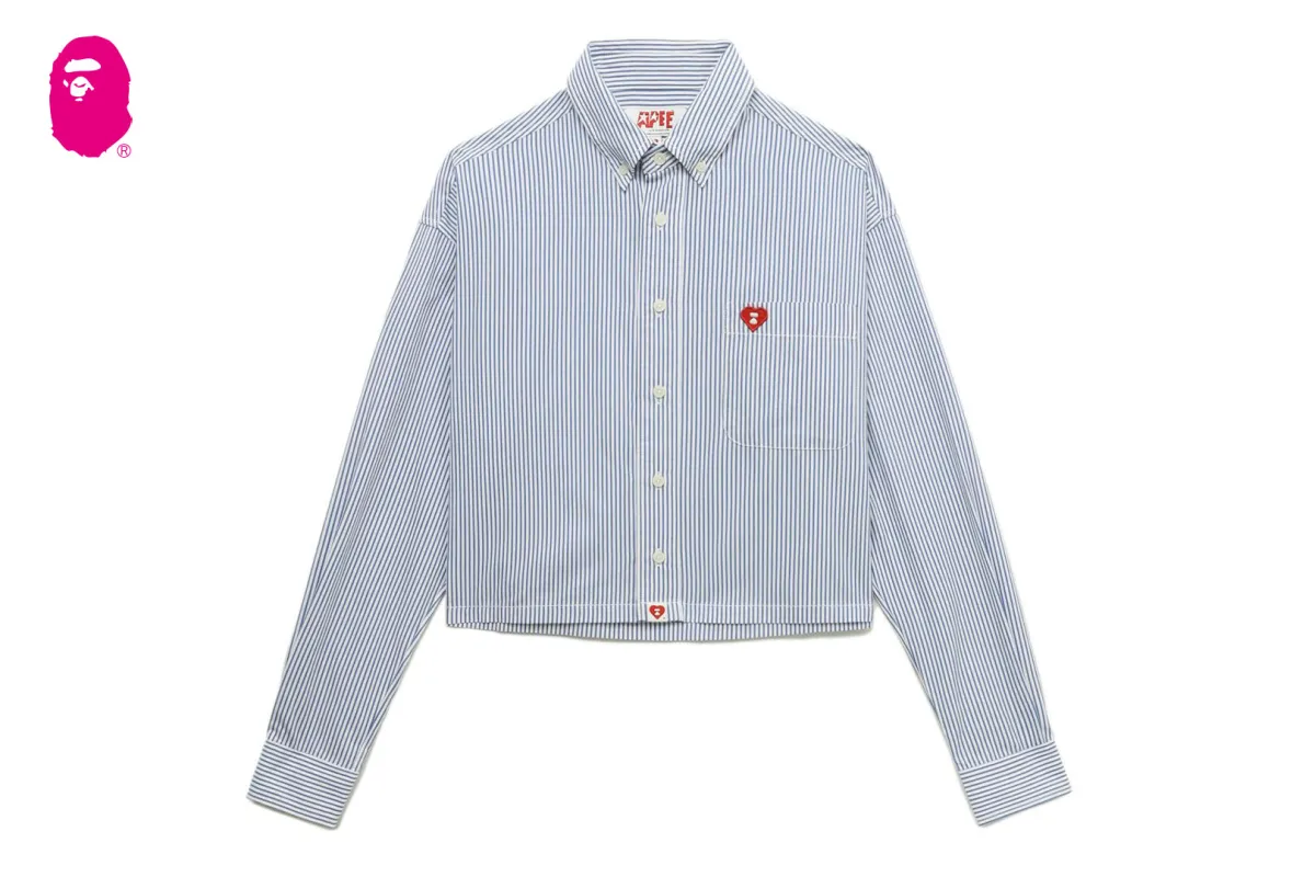 HEART BADGE STRIPE CROP SHIRT #2 sold by Bape