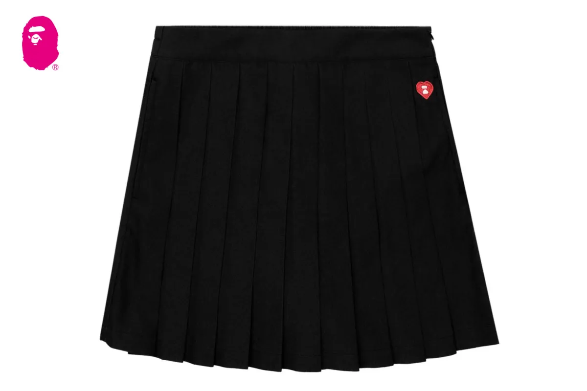 HEART BADGE PLEATED SKIRT SHORTS made by Bape