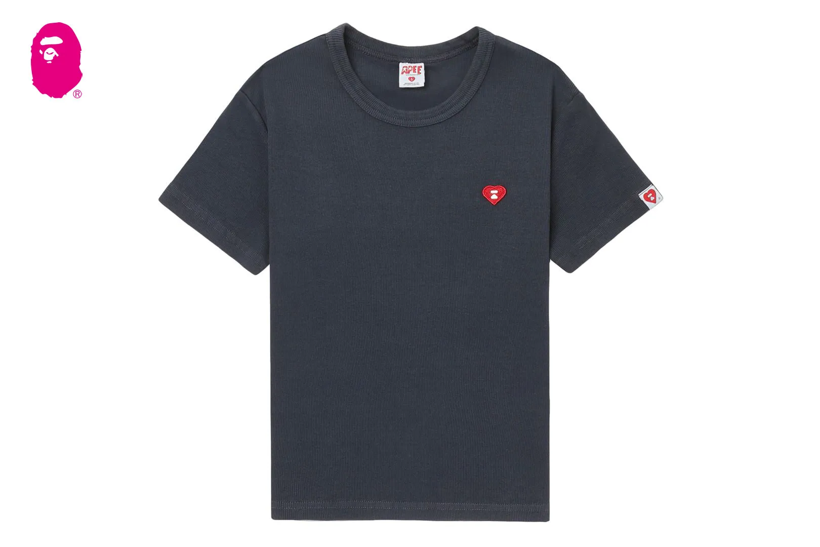 HEART BADGE PIGMENT DYE RIB TEE sold by Bape product image thumbnail 4