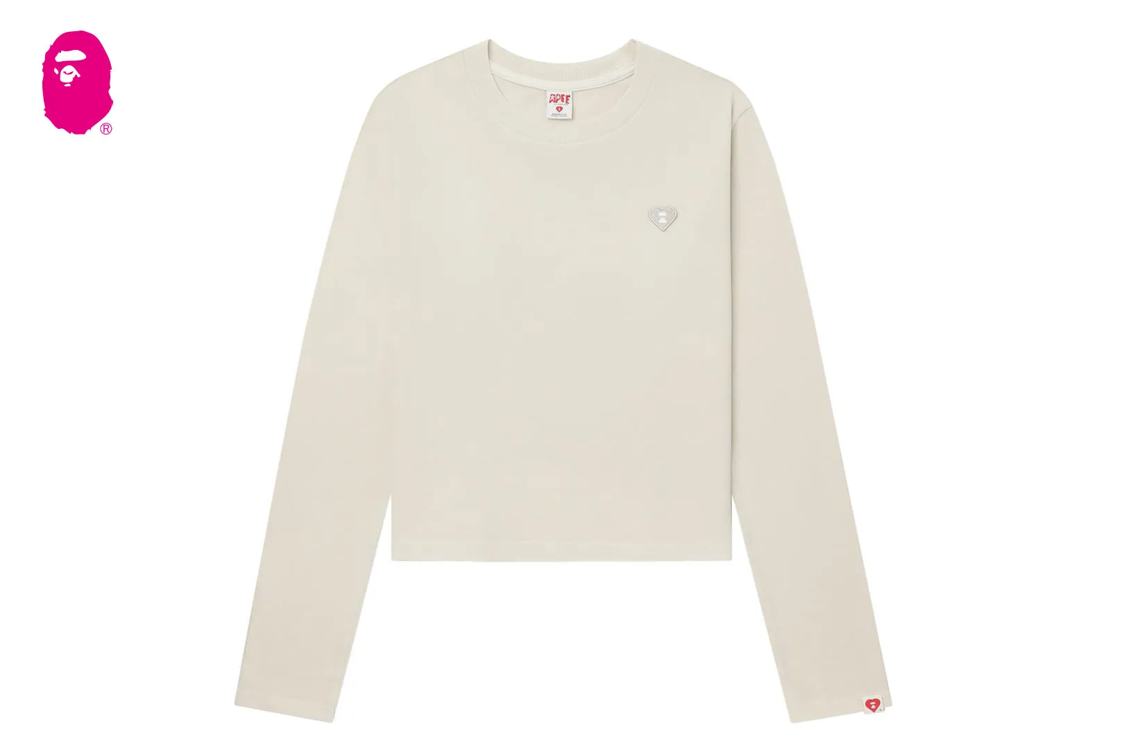 HEART BADGE PIGMENT DYE LONG SLEEVE T-SHIRT sold by Bape