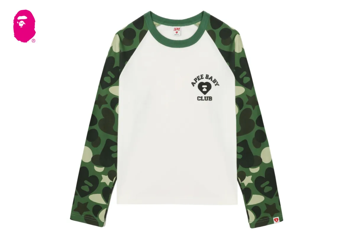 CAMO RAGLAN LONG SLEEVE T-SHIRT sold by Bape