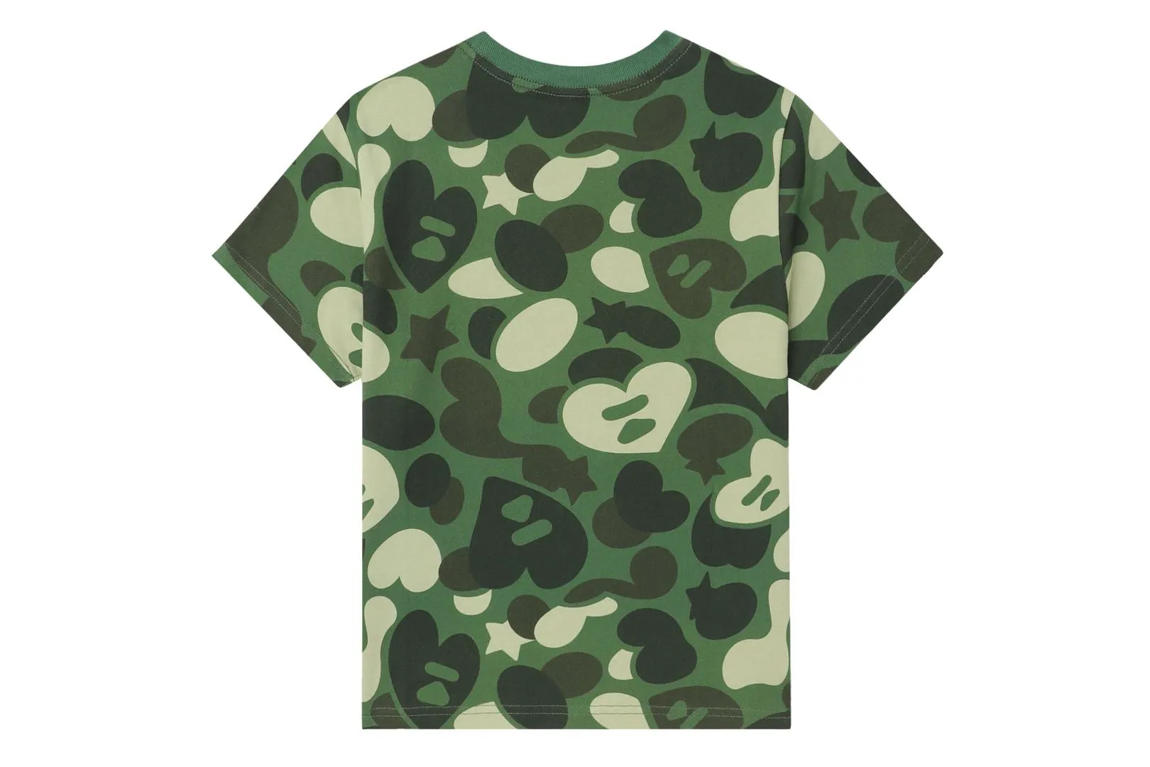 CAMO MONOGRAM BIG HEART PRINT CROP TEE sold by Bape product image thumbnail 2