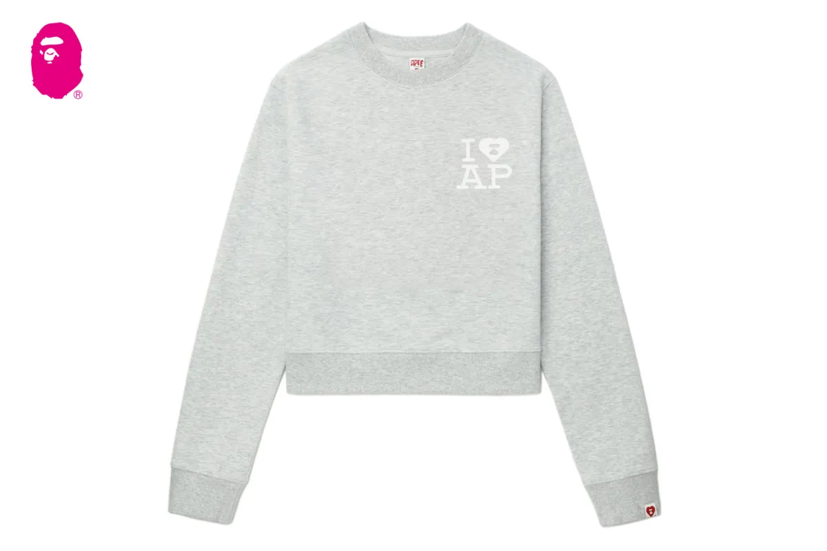 BIG HEART BACK PRINT CROP SWEAT SHIRT sold by Bape