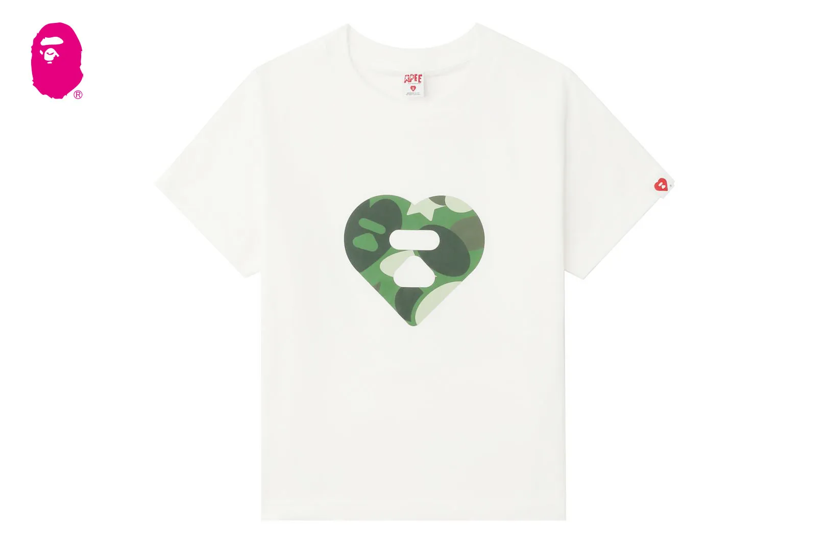 BIG CAMO HEART PRINT CROP TEE sold by Bape product image thumbnail 4