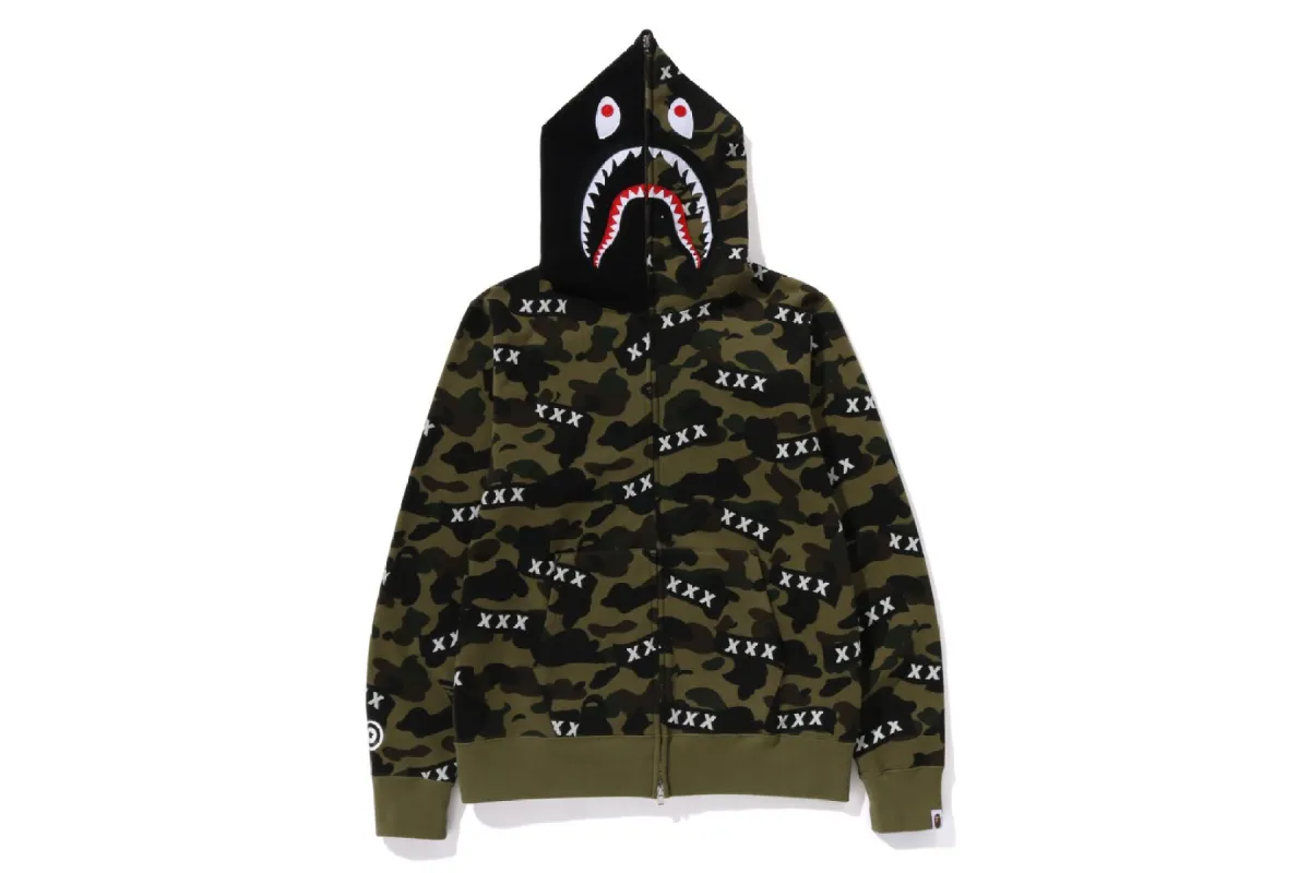 【 BAPE X GOD SELECTION XXX 】 SHARK FULL ZIP HOODIE sold by Bape