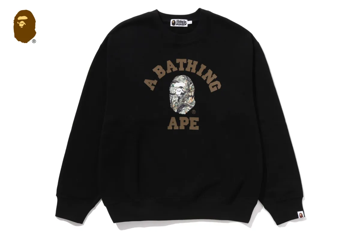 TREE EDGE CAMO COLLEGE RELAXED FIT CREWNECK SWEATSHIRT #1 sold by Bape