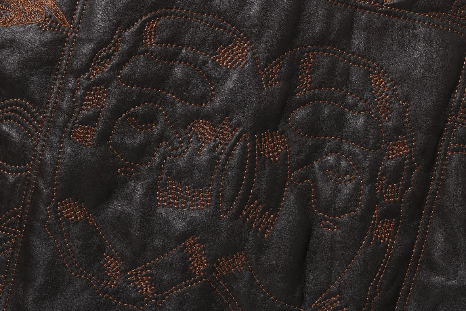 MULTI LOGO QUILTED LEATHER BOMBER JACKET sold by Bape product image thumbnail 5