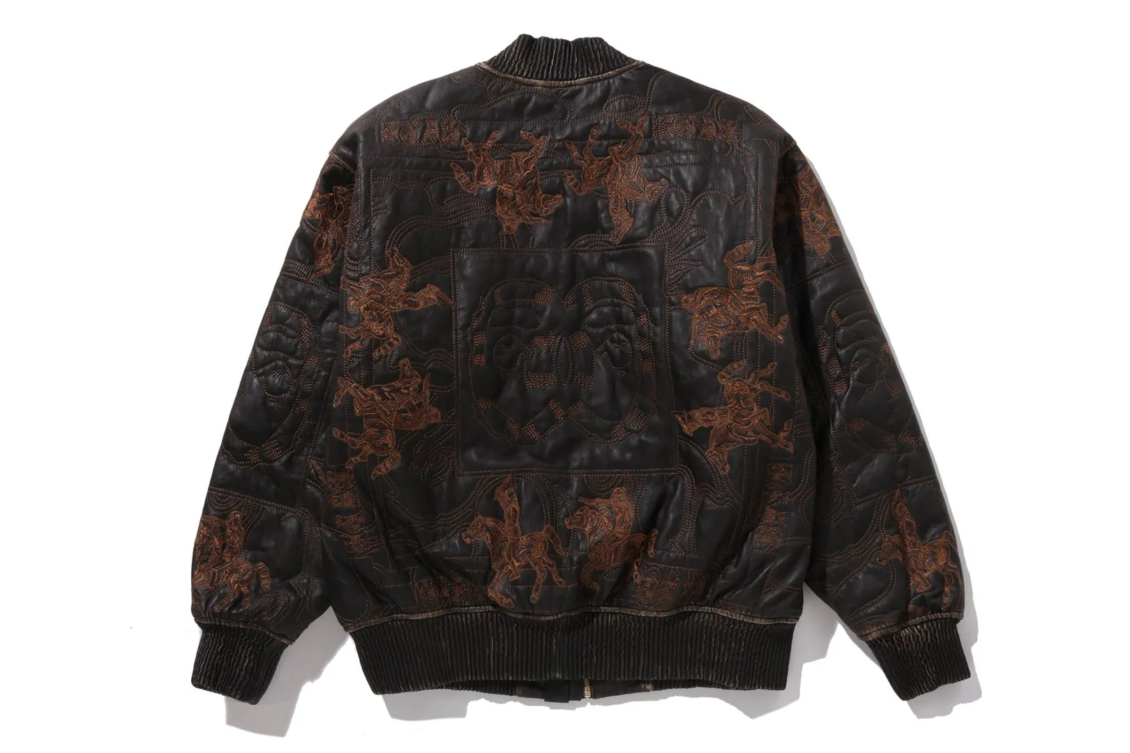 MULTI LOGO QUILTED LEATHER BOMBER JACKET sold by Bape product image thumbnail 2