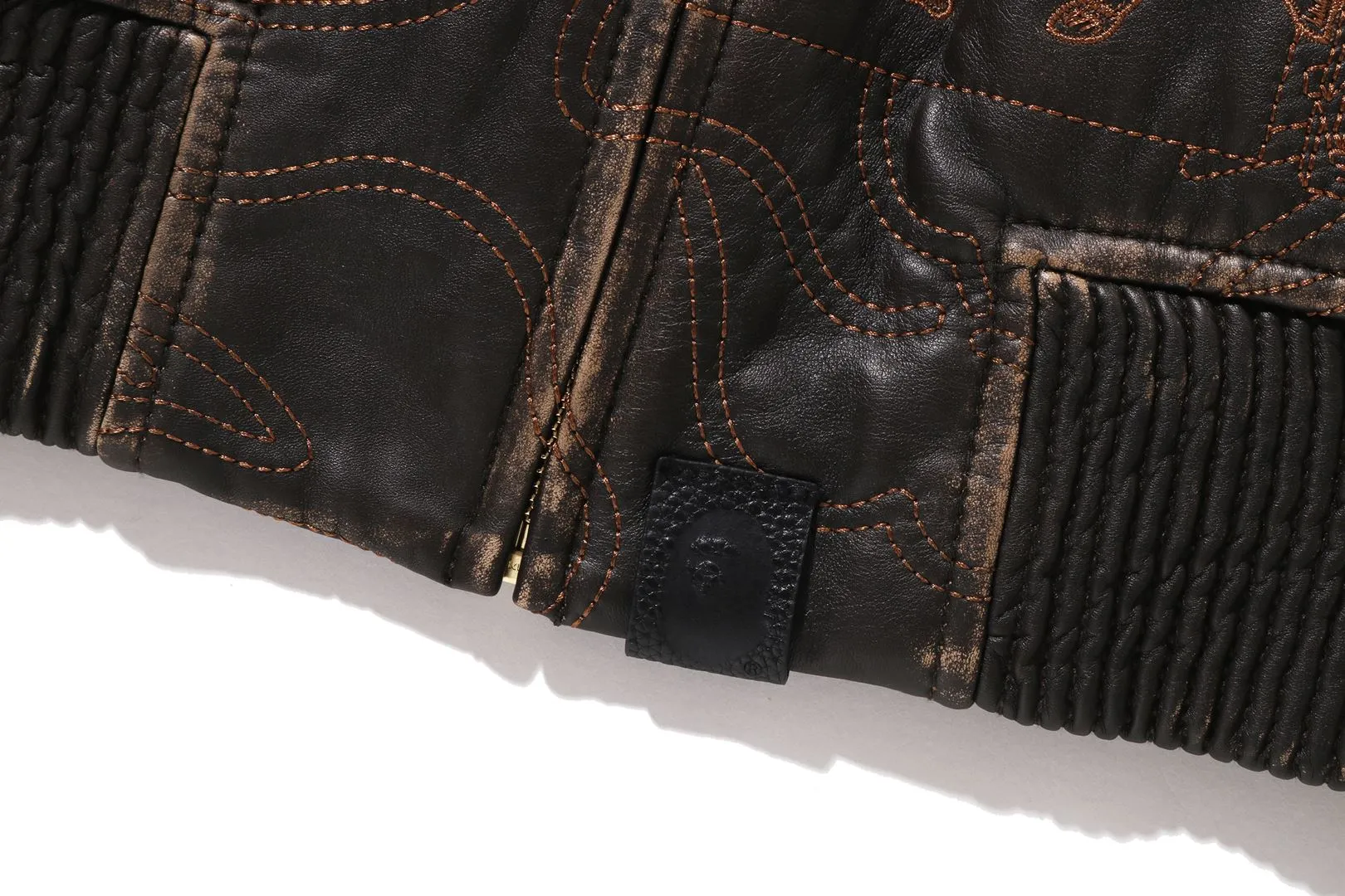 MULTI LOGO QUILTED LEATHER BOMBER JACKET sold by Bape product image thumbnail 4