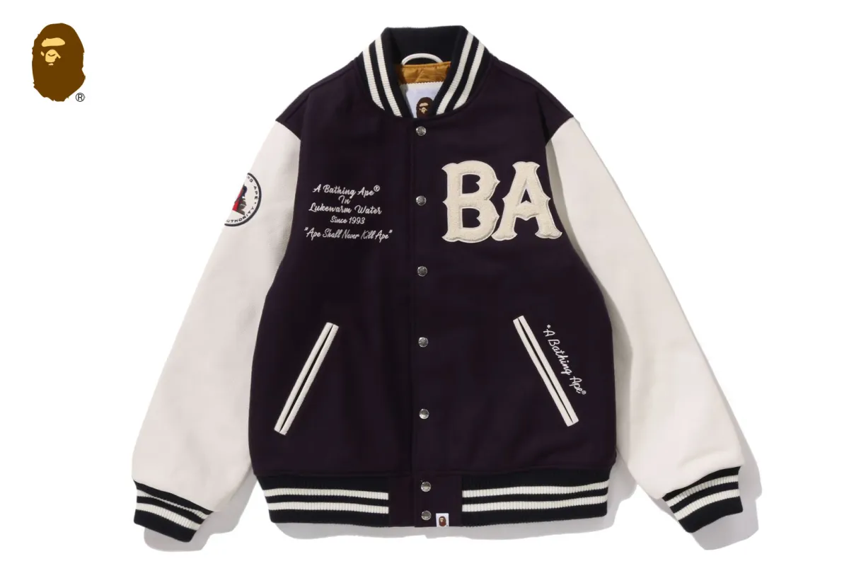 A BATHING APE VARSITY JACKET sold by Bape
