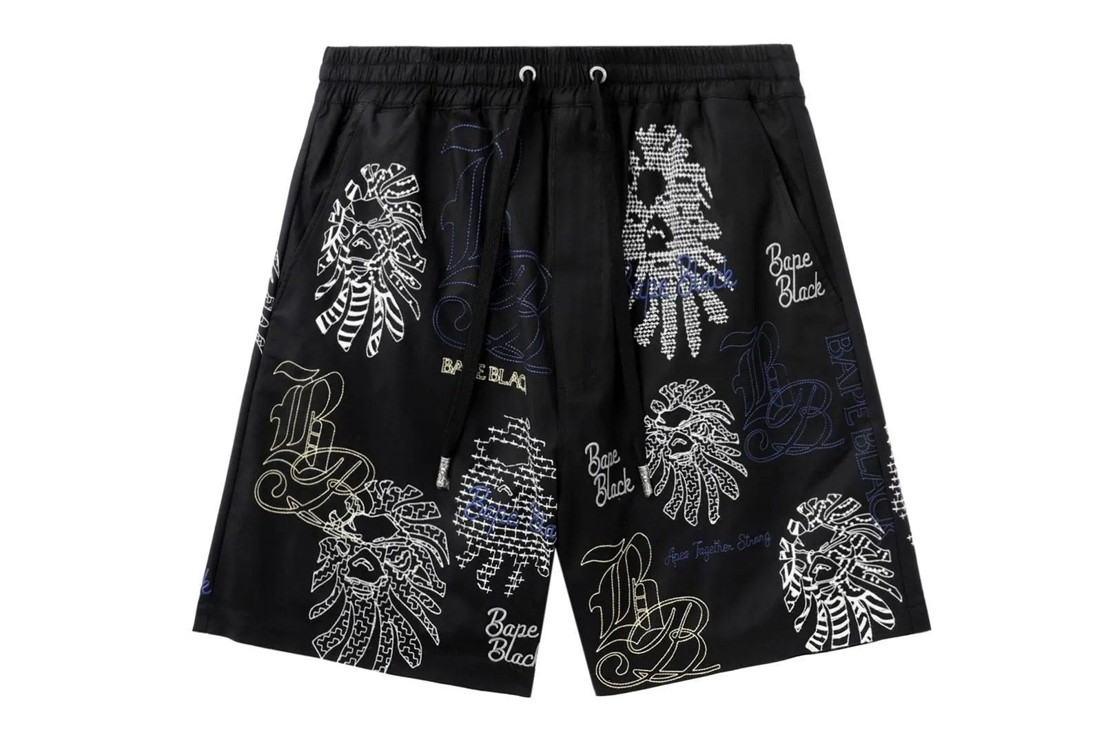 BAPE BLACK BAPE GRAPHIC STITCH SHORTS sold by Bape product image thumbnail 3