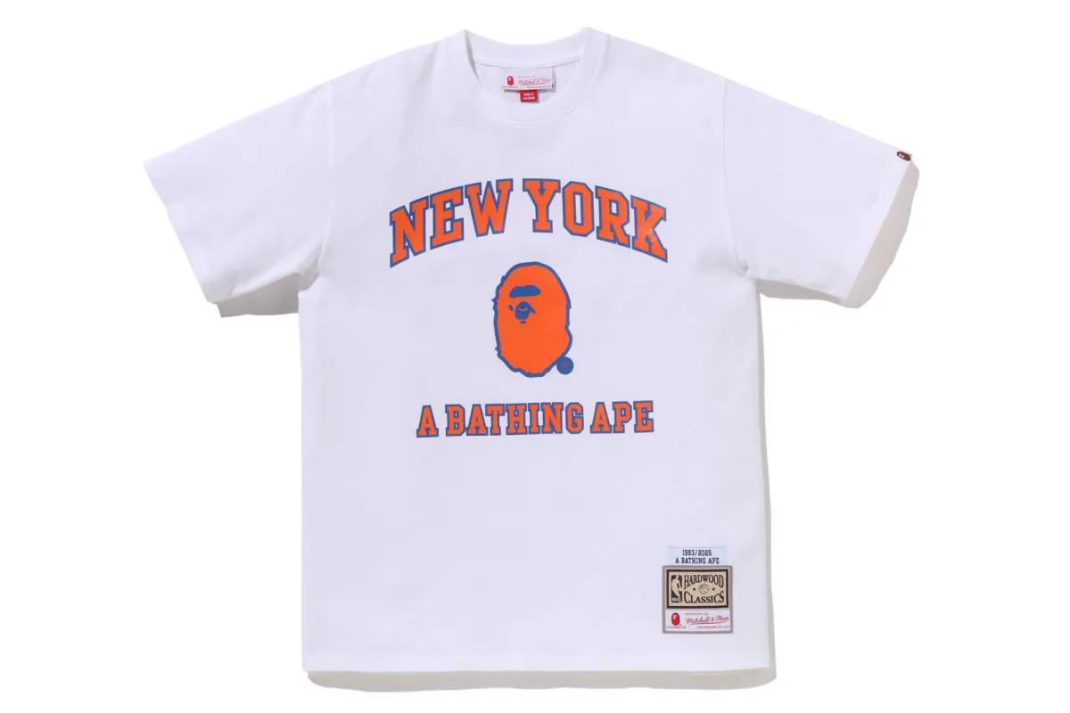 【 BAPE X M&N NBA 】NEW YORK KNICKS TEE made by Bape